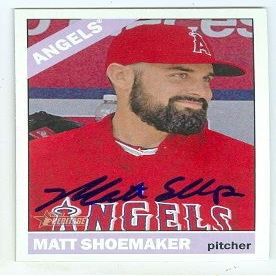 Sports Memorabilia Autograph Warehouse 248113 Matt Shoemaker Autographed Baseball Card - Los Angeles Angels 2015 Topps - No. 83