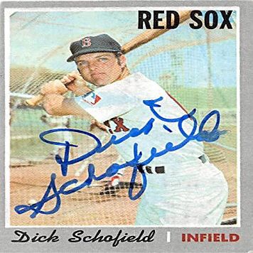 Sports Memorabilia Autograph Warehouse 245971 Dick Schofield Autographed Baseball Card - Boston Red Sox 1970 Topps - No. 251