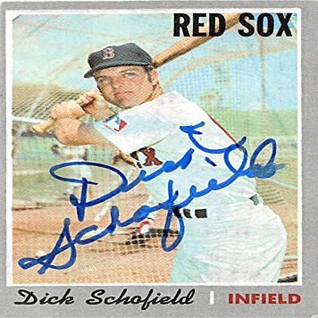 Sports Memorabilia Autograph Warehouse 245971 Dick Schofield Autographed Baseball Card - Boston Red Sox 1970 Topps - No. 251