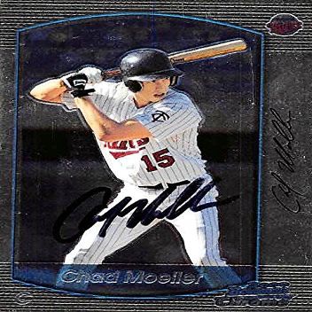 Sports Memorabilia Autograph Warehouse 246350 Chad Moeller Autographed Baseball Card - Minnesota Twins 2000 Bowman Chrome - No. 422