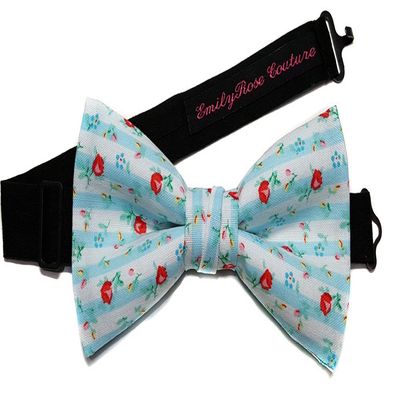 EmilyRose Couture Floral Bow Ties (Blue Rosie Lane, Medium-6-12 Year Olds)