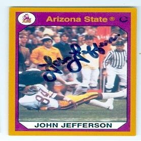 Sports Memorabilia Autograph Warehouse 122125 John Jefferson Autographed 1990 College No. 3 Football Card - Arizona State Sun Devils