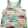 Isaac Morris Lips Print Tank Top (XX-Large, Multicolor) view 1