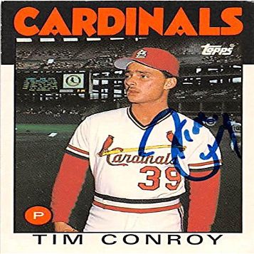 Sports Memorabilia Autograph Warehouse 246298 Tim Conroy Autographed Baseball Card - St Louis Cardinals 1986 Topps - No. 28T