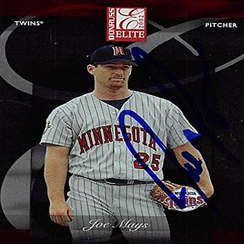 Sports Memorabilia Autograph Warehouse 246156 Joe Mays Autographed Baseball Card - Minnesota Twins 2002 Donruss Elite - No. 26