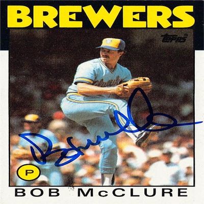 Sports Memorabilia Autograph Warehouse 247996 Bob Mcclure Autographed Baseball Card - Milwaukee Brewers 1986 Topps - No. 684