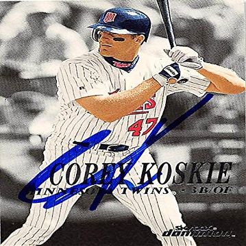 Sports Memorabilia Autograph Warehouse 245667 Corey Koskie Autographed Baseball Card - Minnesota Twins 2000 Skybox Dominion - No. 224