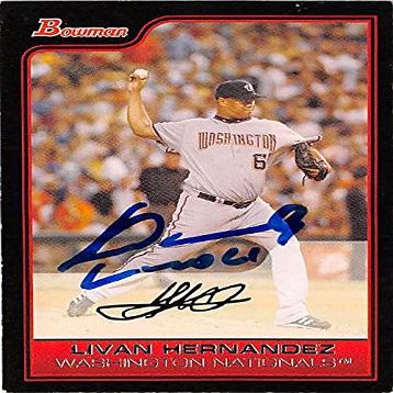 Sports Memorabilia Autograph Warehouse 302542 2006 Topps Bowman Livan Hernandez Autographed Baseball Card - Washington Nationals