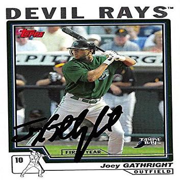 Sports Memorabilia Autograph Warehouse 247451 Joey Gathright Autographed Baseball Card - Tampa Rays 2004 Topps First Year - No. T119 Rookie