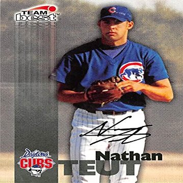 AUTOGRAPH WAREHOUSE 248779 Nathan Teut Autographed Baseball Card - Chicago Cubs 1999 Team Best Rookie
