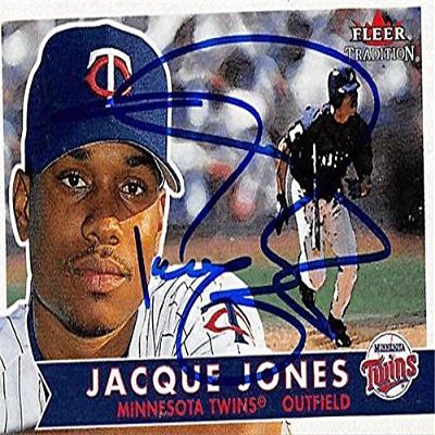 Sports Memorabilia Autograph Warehouse 245734 Jacque Jones Autographed Baseball Card - Minnesota Twins 2001 Fleer Tradition - No. 254