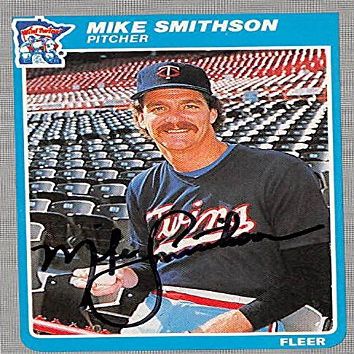 Sports Memorabilia Autograph Warehouse 246888 Mike Smithson Autographed Baseball Card - Minnesota Twins 1985 Fleer - No. 289