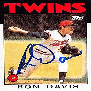 Sports Memorabilia Autograph Warehouse 245155 Ron Davis Autographed Baseball Card - Minnesota Twins 1986 Topps - No. 265