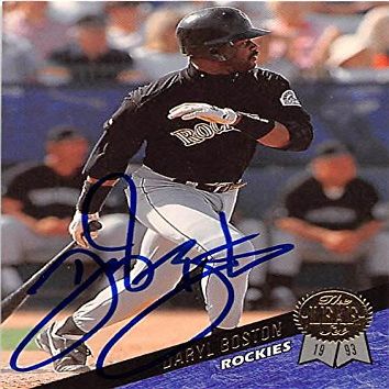 Sports Memorabilia Autograph Warehouse 247108 Daryl Boston Autographed Baseball Card - Colorado Rockies 1993 Leaf - No. 281