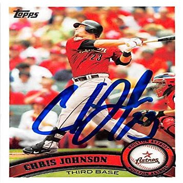 Sports Memorabilia Autograph Warehouse 248100 Chris Johnson Autographed Baseball Card - Houston Astros 2011 Topps - No. 32