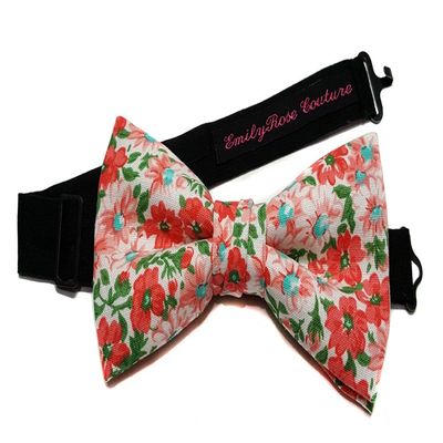 EmilyRose Couture Floral Bow Ties (Pink Garden, Medium-6-12 Year Olds)