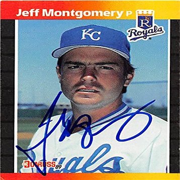 Sports Memorabilia Autograph Warehouse 247168 Jeff Montgomery Autographed Baseball Card - Kansas City Royals 1989 Donruss - No. 440
