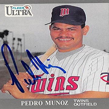 AUTOGRAPH WAREHOUSE 246366 Pedro Munoz Autographed Baseball Card - Minnesota Twins 1991 Fleer Ultra - No. 192