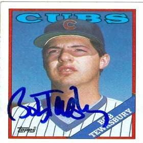 Sports Memorabilia Autograph Warehouse 247645 Bob Tewksbury Autographed Baseball Card - Chicago Cubs 1988 Topps - No. 593