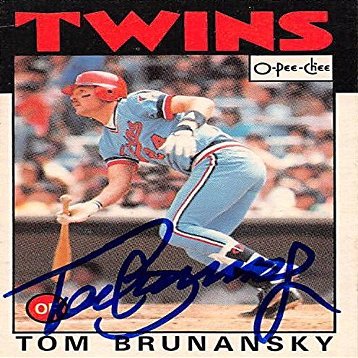 Sports Memorabilia Autograph Warehouse 245098 Tom Brunansky Autographed Baseball Card - Minnesota Twins 1986 O-Pee-Chee - No. 392