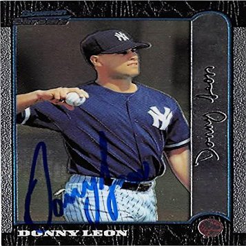 Sports Memorabilia Autograph Warehouse 248198 Donny Leon Autographed Baseball Card - New York Yankees FT 1999 Topps Bowman Chrome - No. 410