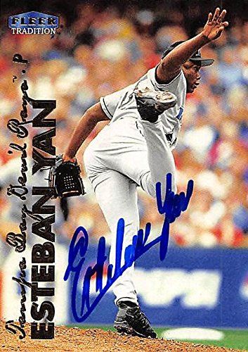 Sports Memorabilia Autograph Warehouse 247669 Esteban Yan Autographed Baseball Card - Tampa Rays 1999 Fleer Tradition - No. 568