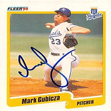 Sports Memorabilia Autograph Warehouse 247223 Mark Gubicza Autographed Baseball Card - Kansas City Royals 1990 Fleer - No. 109