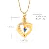 constantlife Dolphin Cremation Jewelry for Ashes Memorial Urn Necklace Stainless Steel Keepsake Heart Crystal Pendant (Golden+Blue) view 2