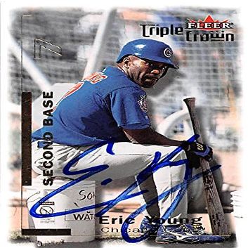 Sports Memorabilia Autograph Warehouse 248673 Eric Young Autographed Baseball Card - Chicago Cubs 2001 Fleer Triple Crown - No. 133