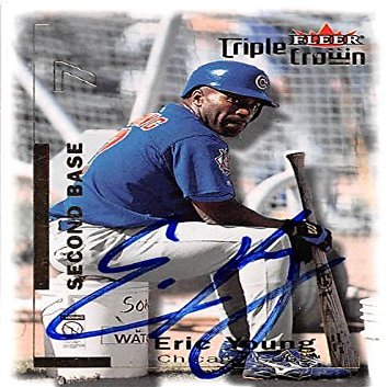 Sports Memorabilia Autograph Warehouse 248673 Eric Young Autographed Baseball Card - Chicago Cubs 2001 Fleer Triple Crown - No. 133