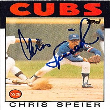 Sports Memorabilia Autograph Warehouse 245799 Chris Speier Autographed Baseball Card - Chicago Cubs 1986 Topps - No. 212