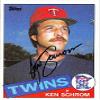 Sports Memorabilia Autograph Warehouse 246933 Ken Schrom Autographed Baseball Card - Minnesota Twins 1985 Topps - No. 161 view 1