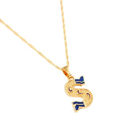 CB Gold Jewelry Initial Pendant Necklace Alphabet Letter Necklace S Charm Pendant