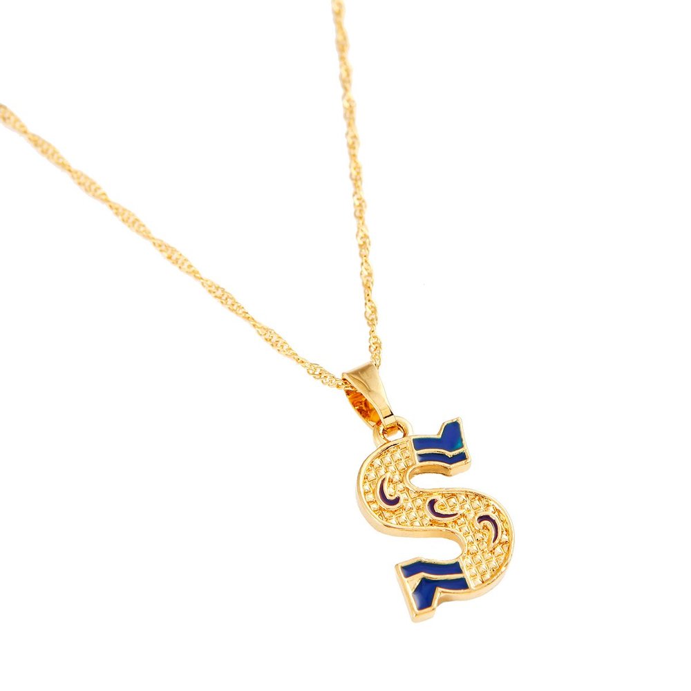 CB Gold Jewelry Initial Pendant Necklace Alphabet Letter Necklace S Charm Pendant