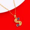 CB Gold Jewelry Initial Pendant Necklace Alphabet Letter Necklace S Charm Pendant view 3