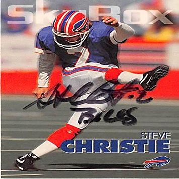 Sports Memorabilia Autograph Warehouse 301906 Steve Christie Autographed Football Card - Buffalo Bills 1993 Slybox No. 26