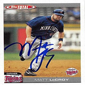 Sports Memorabilia Autograph Warehouse 246031 Matt LeCroy Autographed Baseball Card - Minnesota Twins 2004 Topps Total - No. 81