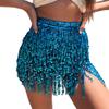 MUNAFIE Women's Belly Dance Hip Scarf Performance Outfits Skirt Festival Clothing Sky Blue view 2