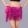 MUNAFIE Women's Belly Dance Hip Scarf Performance Outfits Skirt Festival Clothing Rose Red,One Size view 3