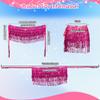 MUNAFIE Women's Belly Dance Hip Scarf Performance Outfits Skirt Festival Clothing Rose Red,One Size view 4