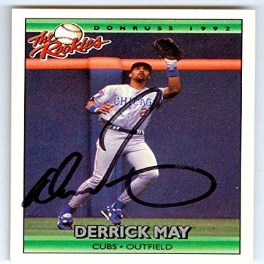 Sports Memorabilia Autograph Warehouse 246028 Derrick May Autographed Baseball Card - Chicago Cubs 1992 Donruss - No. 70 The Rookies