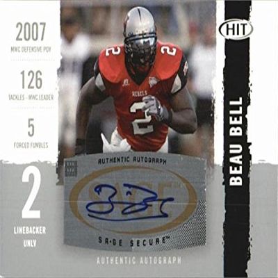 Sports Memorabilia Autograph Warehouse 291352 2008 Beau Bell Autographed No.A69 Football Card - UNLV Runnin Rebels, Linebacker