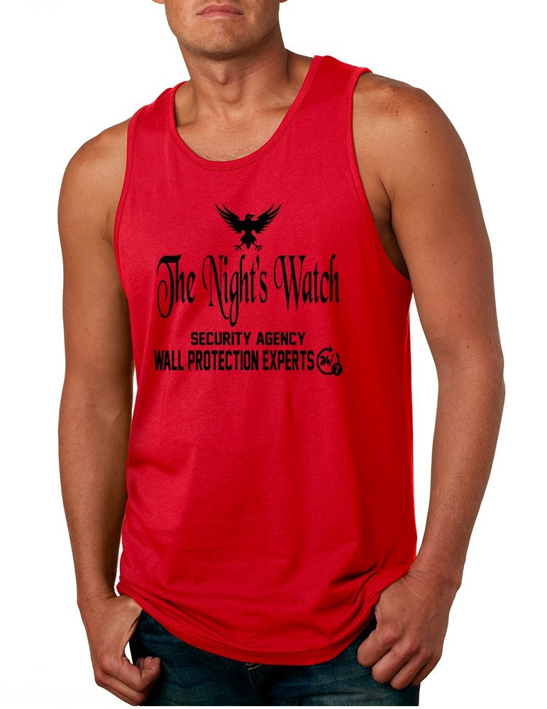 ALLNTRENDS Men's Tank Top The Night Watch Security Agency Gift Cool Top (2XL, Red)
