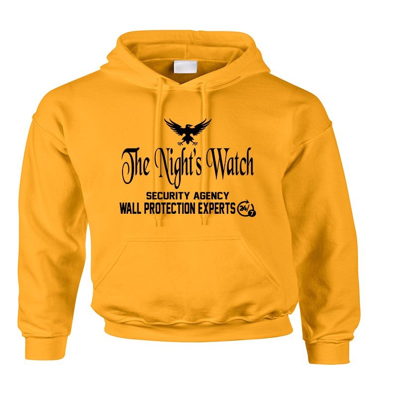 ALLNTRENDS Adult Hoodie The Night Watch Security Agency Cool Hooded (2XL, Gold)