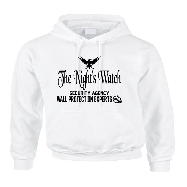 ALLNTRENDS Adult Hoodie The Night Watch Security Agency Cool Hooded (L, White)
