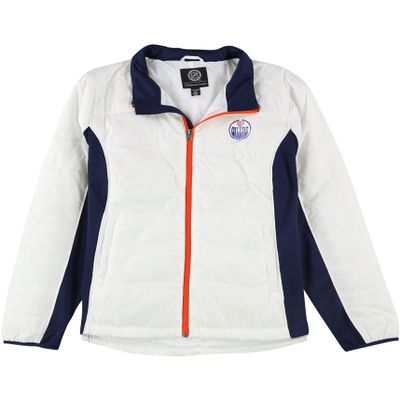 G-III NHL Edmonton Oilers Women's Grand Slam Full Zip Jacket, Small, White