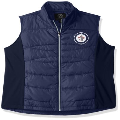 GIII For Her NHL Winnipeg Jets Women's Wing Back Vest, X-Large, Navy