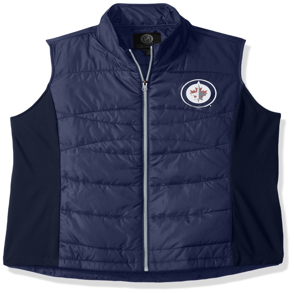 GIII For Her NHL Winnipeg Jets Women's Wing Back Vest, X-Large, Navy