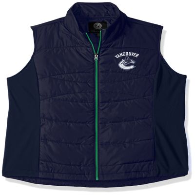 G-III NHL Vancouver Canucks Women's Wing Back Vest, Small, Navy