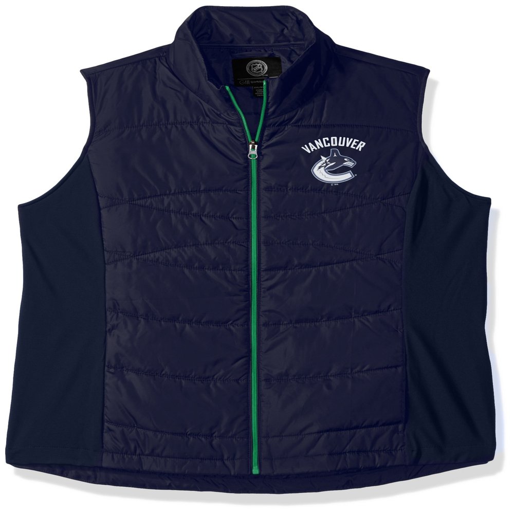 G-III NHL Vancouver Canucks Women's Wing Back Vest, Small, Navy